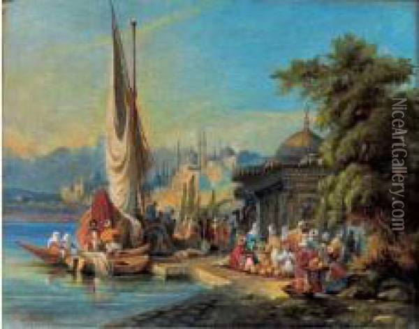 Vue D'istanbul Oil Painting - Arthur Bevan Collier