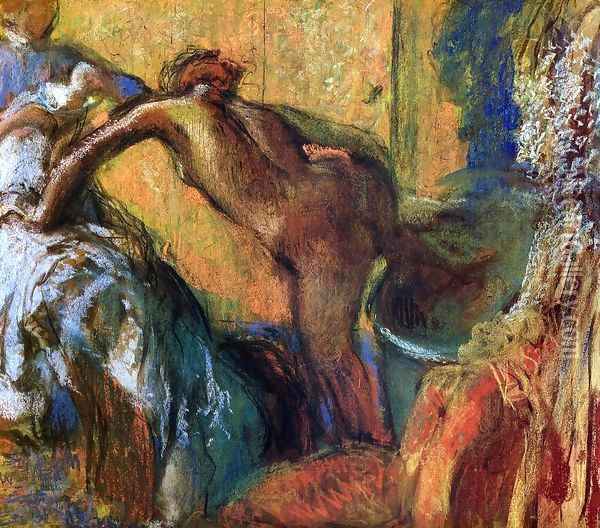 After the Bath 1895-1898 Oil Painting - Edgar Degas