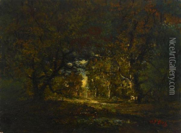 Forest Interior Oil Painting - Narcisse-Virgile D Az De La Pena