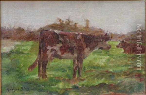 Vaches Au Paturage Oil Painting - Georges Binet