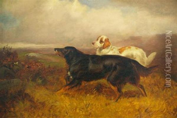 Setters On A Moor
Bears Indistinct Initials 
G.a. Oil Painting - Colin Graeme Roe