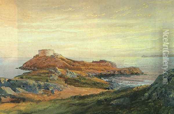Fort Dumpling Jamestown Oil Painting - William Trost Richards