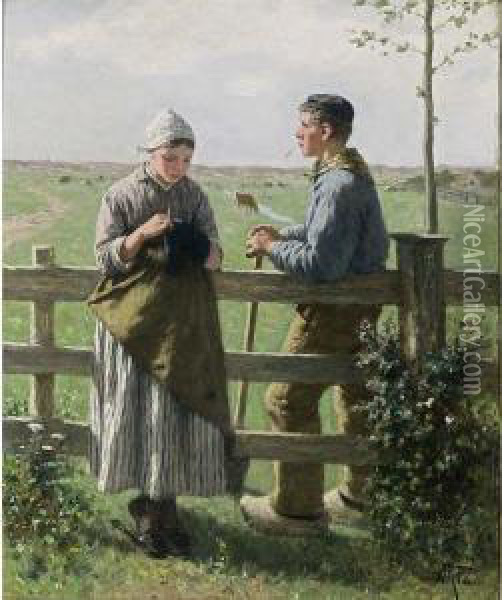 Flirtation Oil Painting - David Adolf Constant Artz