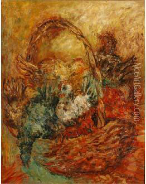 Poules Oil Painting - Issachar ber Ryback