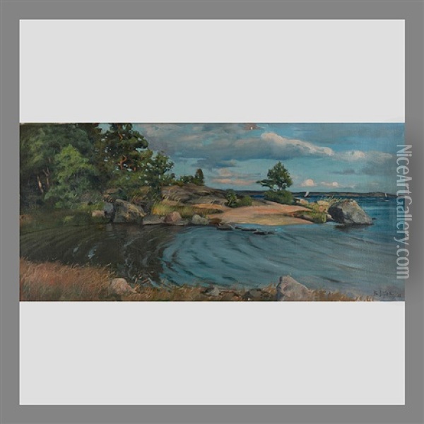 Sunny Coast Oil Painting - Berndt Lagerstam