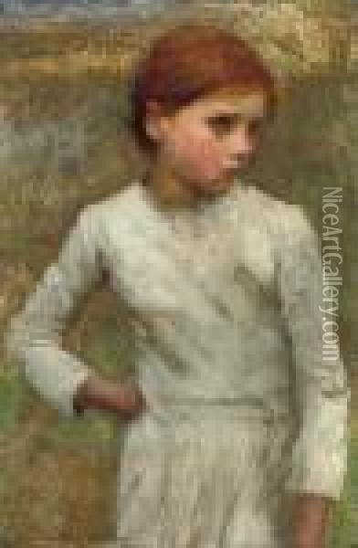 Young Girl Oil Painting - George Clausen