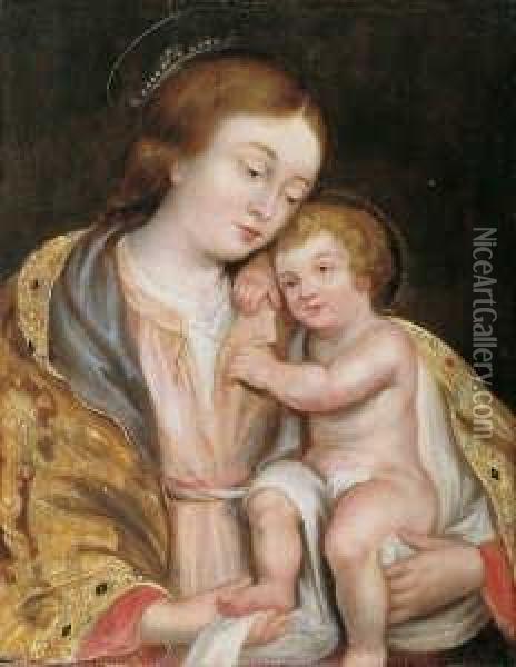 Madonna Mit Kind. Oil Painting - Theodor Van Thulden
