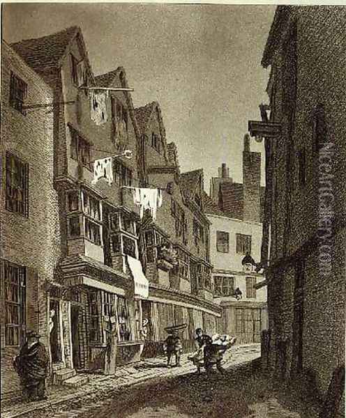 View of the Southern Extremity of Thieving Lane of late years called Bow Street..., drawn 1807, engraved by W.M. Fellows, pub. 1807 Oil Painting - John Thomas Smith