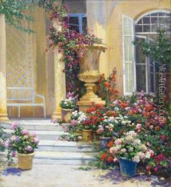 Jardin Oil Painting - Aurelio Tolosa Y Alsina