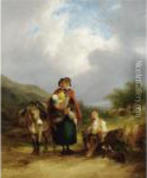 A Rest For The Travellers Oil Painting - Snr William Shayer