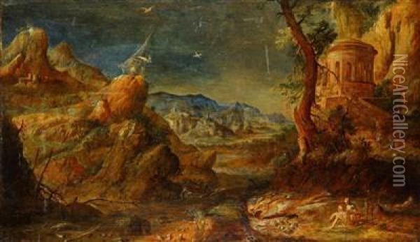 A Landscape With Figures Oil Painting - Paul Bril