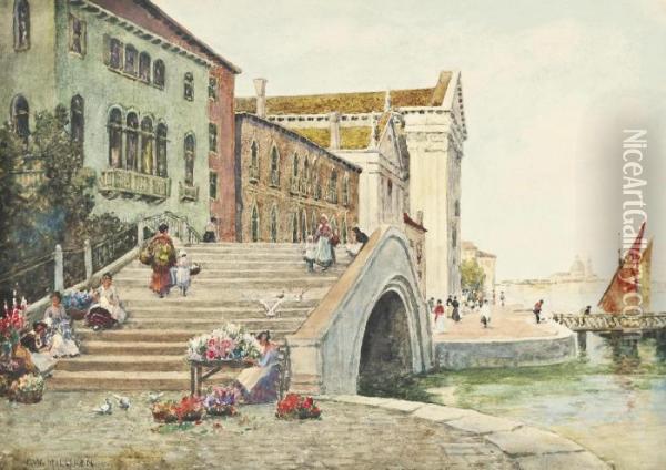 The Giudecca With The Gesuati, Venice Oil Painting - James W. Milliken