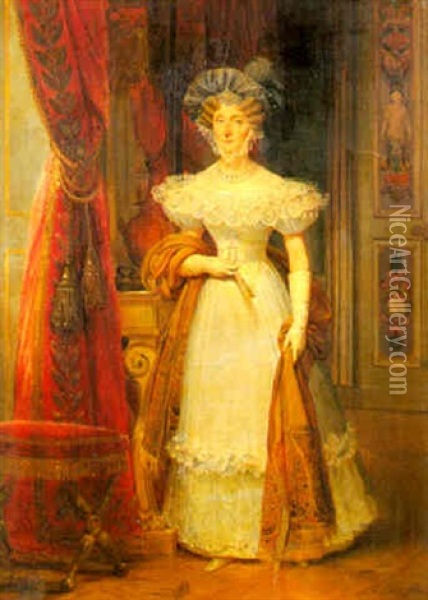 Portrait De La Reine Marie-amelie Oil Painting - Nicolas Louis Francois Gosse