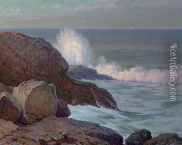 Rocky Coast Oil Painting - William Partridge Burpee