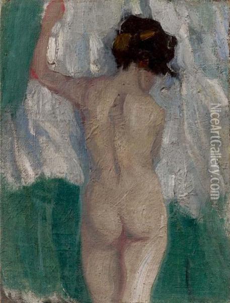 Nudo Femminile - 1902 Oil Painting - Grigory Mikhailovich Bobrovsky