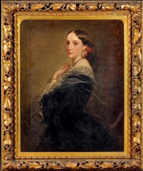 The Honorable Mrs Somerset. C. Calthorp Oil Painting - Richard Buckner