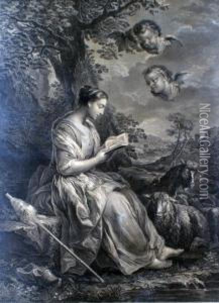 Sainte Genevieve Patrone De Paris Oil Painting - Carle van Loo