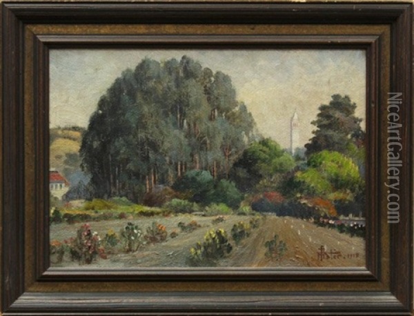 Uc Campus, Berkeley Oil Painting - Jean J. Pfister
