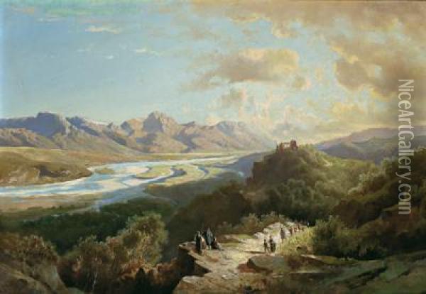 Alpenlandschaft Oil Painting - Leopold Heinrich Voscher