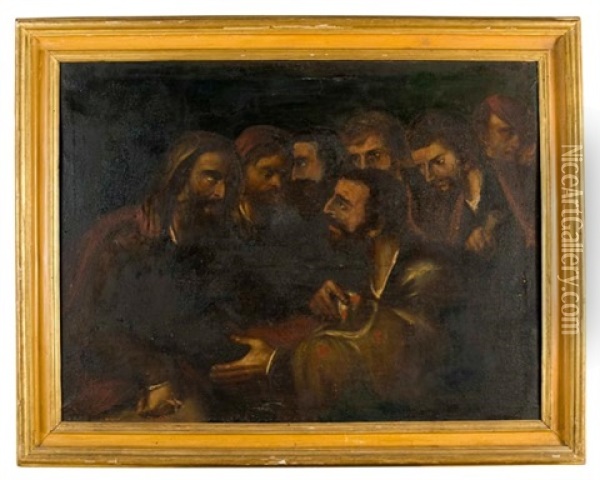 Cristo Con Gli Apostoli Oil Painting - Pasquale de' Rossi