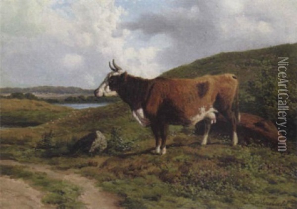 Landskab Med Koer Oil Painting - Carl Frederik Bartsch