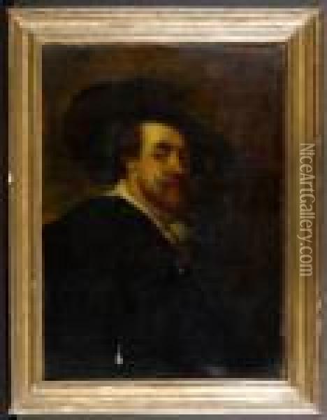 Selbstportrait. Oil Painting - Peter Paul Rubens