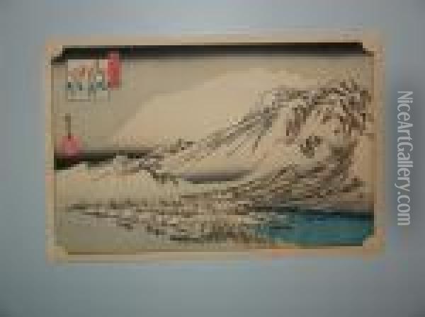 Neige Sur Le Mont Hira Oil Painting - Utagawa or Ando Hiroshige