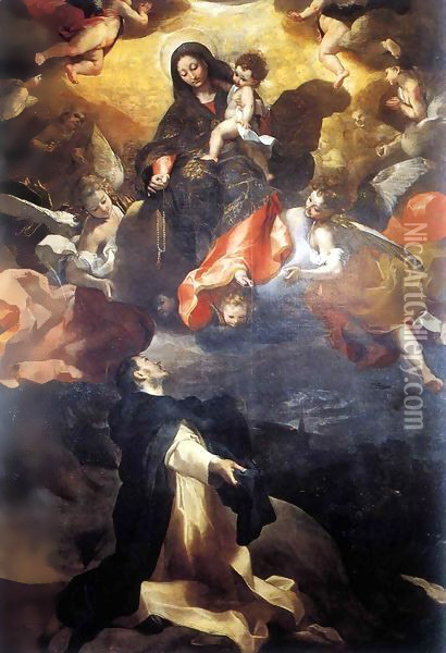 Madonna del Rosario Oil Painting - Federico Fiori Barocci