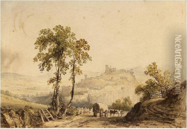 Denbigh Castle Oil Painting - Alfred William Hunt
