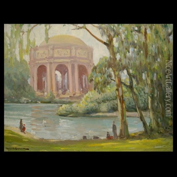 Lagoon, Palace Of Fine Arts, Sf Oil Painting - Robert Alexander Graham