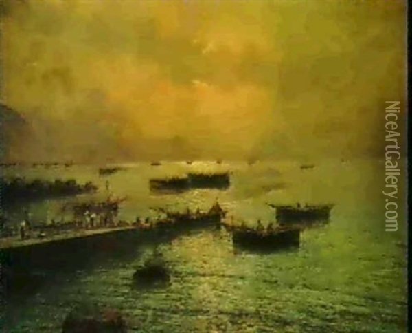 The Fisherman's Return, Capri Oil Painting - Vincenzo d' Auria