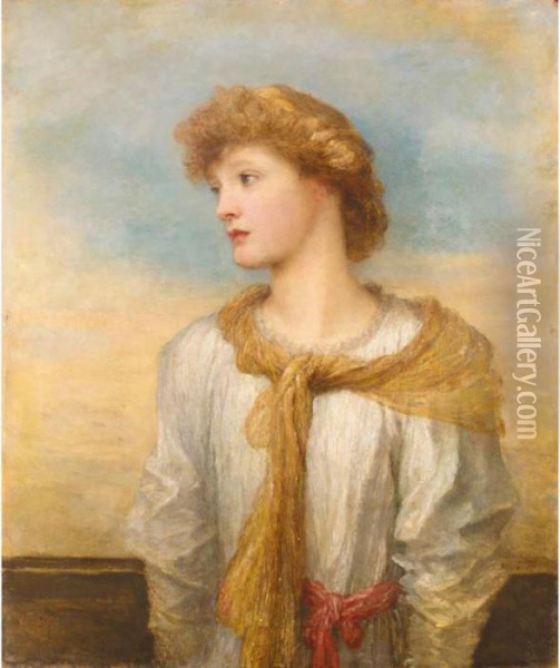 Portrait Of Miss Lilian Macintosh Oil Painting - George Frederick Watts