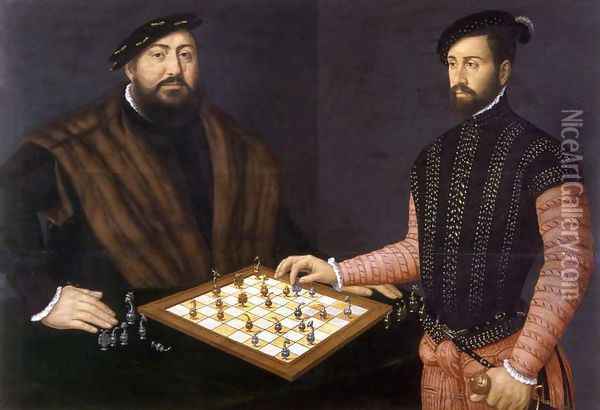 John Frederick the Magnanimous playing chess, 1552 Oil Painting - Jan Cornelisz Vermeyen