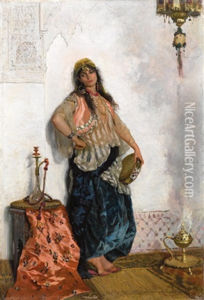 Oriental Dancer Oil Painting - Cesare Biseo