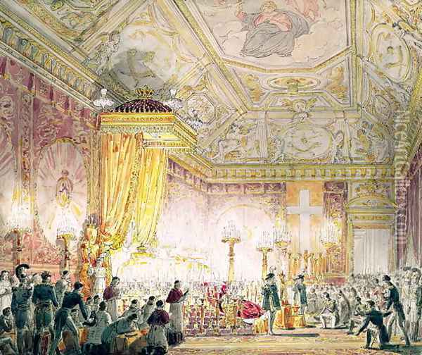 The Chapel of Rest of Louis XVIII 1755-1824 at the Tuileries Oil Painting - Jean-Baptiste Isabey