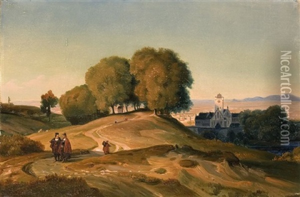 Das Kloster Oberhalb Des Tals Oil Painting - Karl Friedrich Lessing