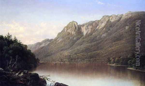Eagle Cliff, Franconia Notch, New Hampshire Oil Painting - David Johnson