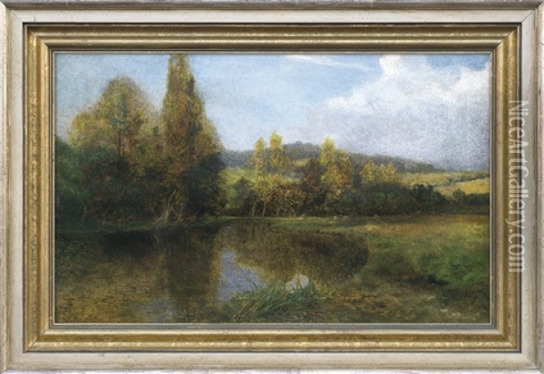 At The Pond Oil Painting - Wladyslaw Podkowinski