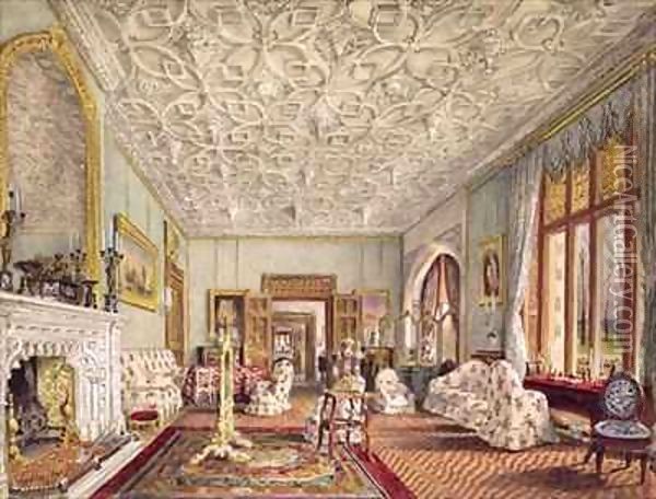 Drawing Room in the Gothic Style Oil Painting - Thomas Mann Baynes