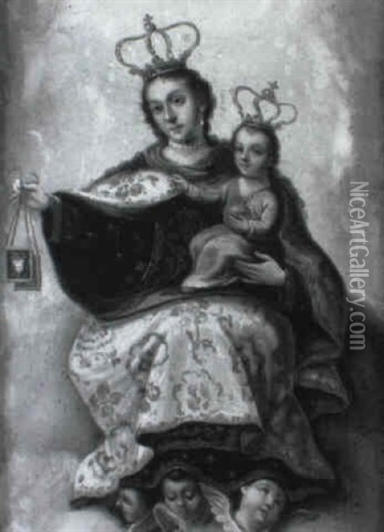 La Virgen De Las Mercedes Oil Painting - Miguel Cabrera