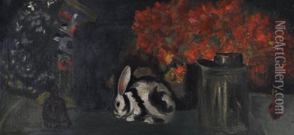 Rabbit On A Table Oil Painting - Willem de Zwart