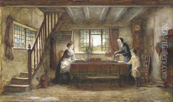 A letter of importance Oil Painting - Frederick Daniel Hardy