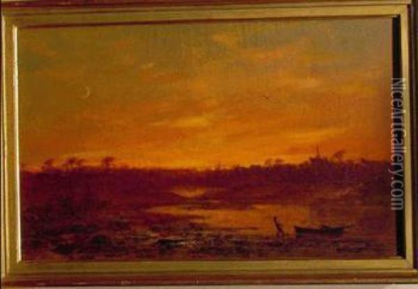 At The End Of The Day Oil Painting - Hendricks A. Hallett