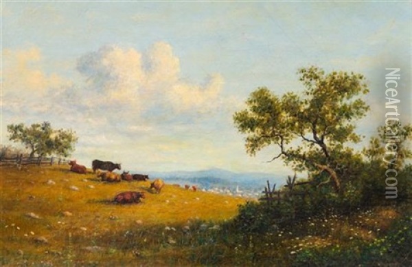 Raid On A Village Oil Painting - Hans Frederick Gude