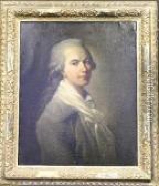 Portrait Of A Gentleman With White Scarf Oil Painting - Francois-Hubert Drouais