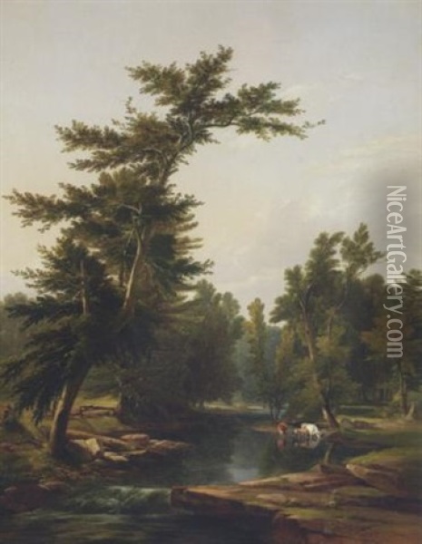Scene On The Helderberg Mountains (new York) Oil Painting - William M. Hart