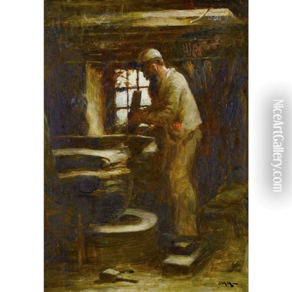 The Scottish Miller Oil Painting - Charles Martin Hardie
