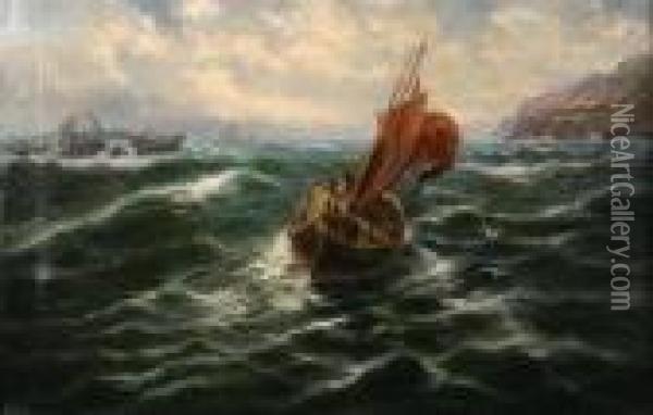 To Sea From The Firth Of Laen Oil Painting - Thomas Rose Miles