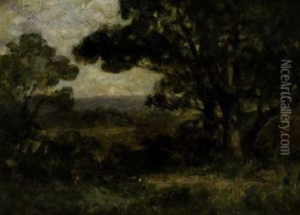 Untitled (pastoral Landscape) Oil Painting - Edward Mitchell Bannister
