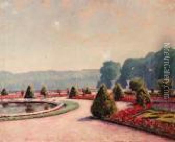 Terrace At Versailles Oil Painting - Wynford Dewhurst